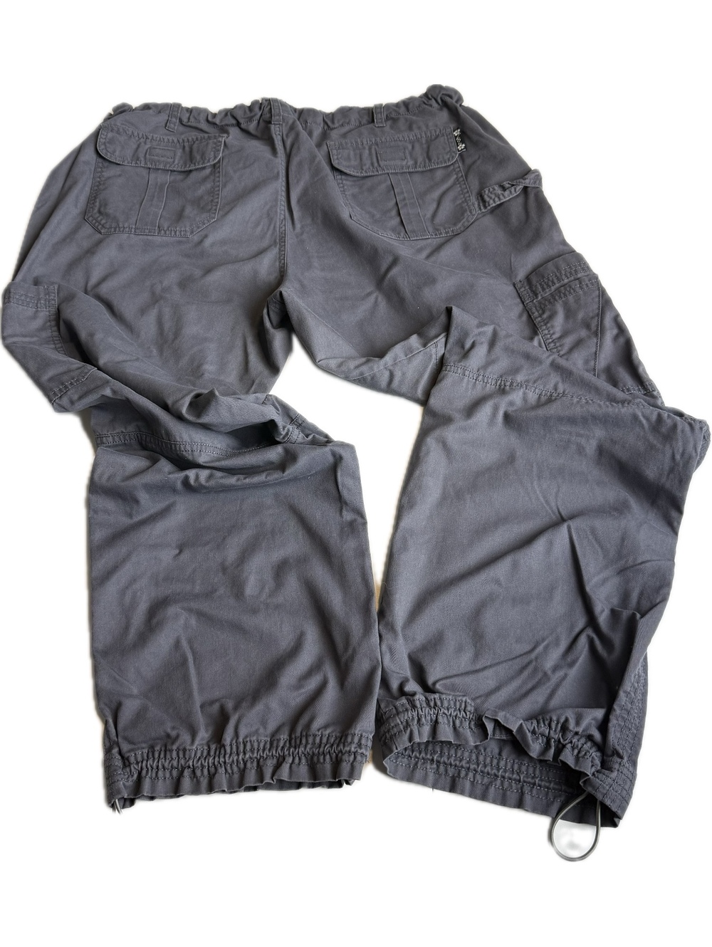 Koi Women’s Petite XL Charcoal Gray Cargo Scrub Pants Drawstring Adjustable Hem